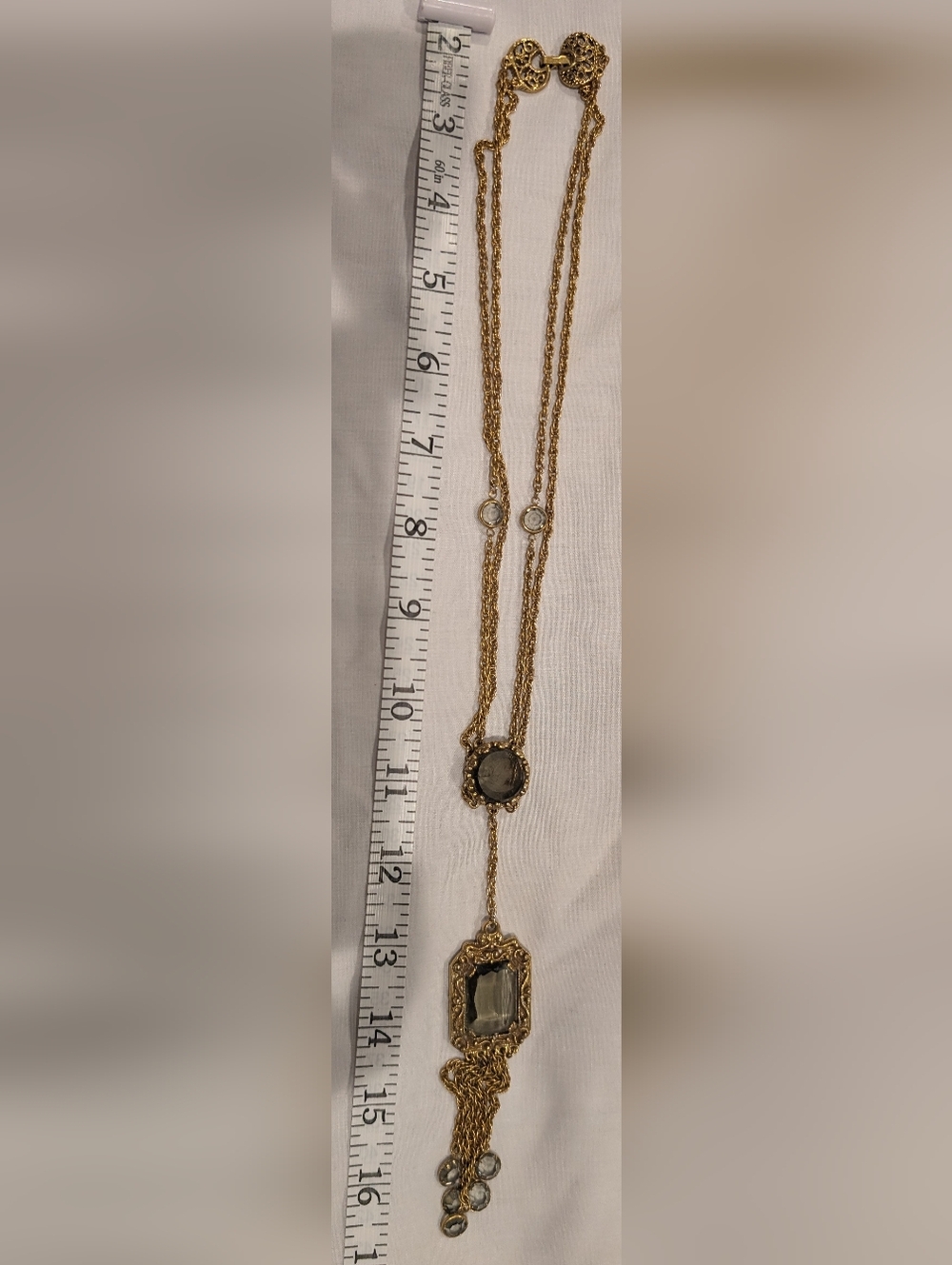 Gold Double-Strand Medallion Pendant Necklace - Women's Jewelry - Picture 6 of 8